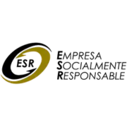 Logo oficial del Distintivo ESR (Empresa Socialmente Responsable), reconocimiento otorgado a organizaciones comprometidas con prácticas éticas, sociales y ambientales.