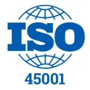 Logotipo oficial de ISO 45001 para sistemas de gestión de seguridad y salud en el trabajo